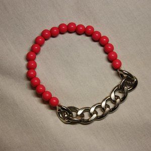 Stretch Red Beaded Chain Bracelet